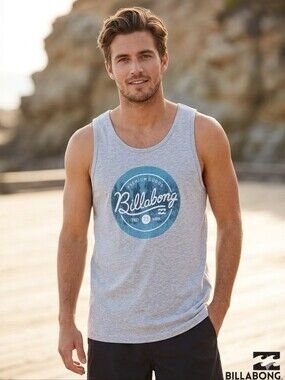 5 For $25✨️Billabong Mens Size Large Grey Tank Top Cotton Shirt